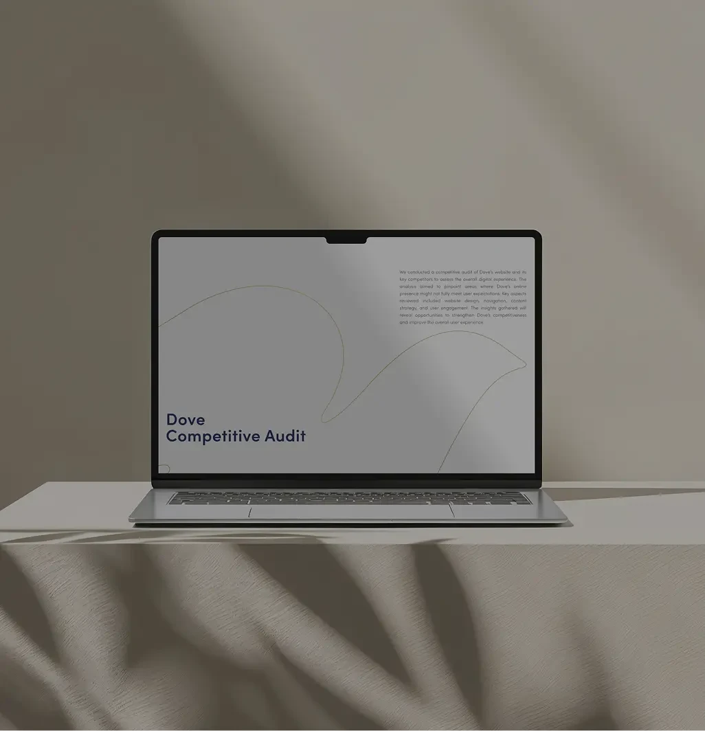 Notebook displaying Dove landing page.