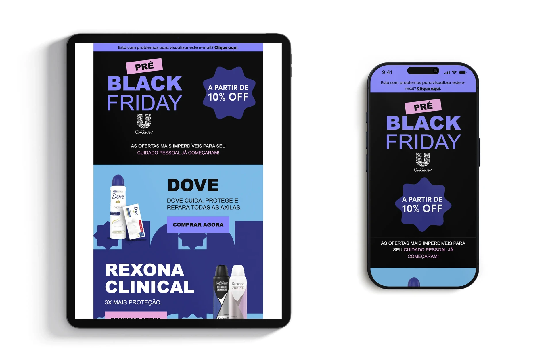 Email promoting Dove Brazil's pre-Black Friday discounts