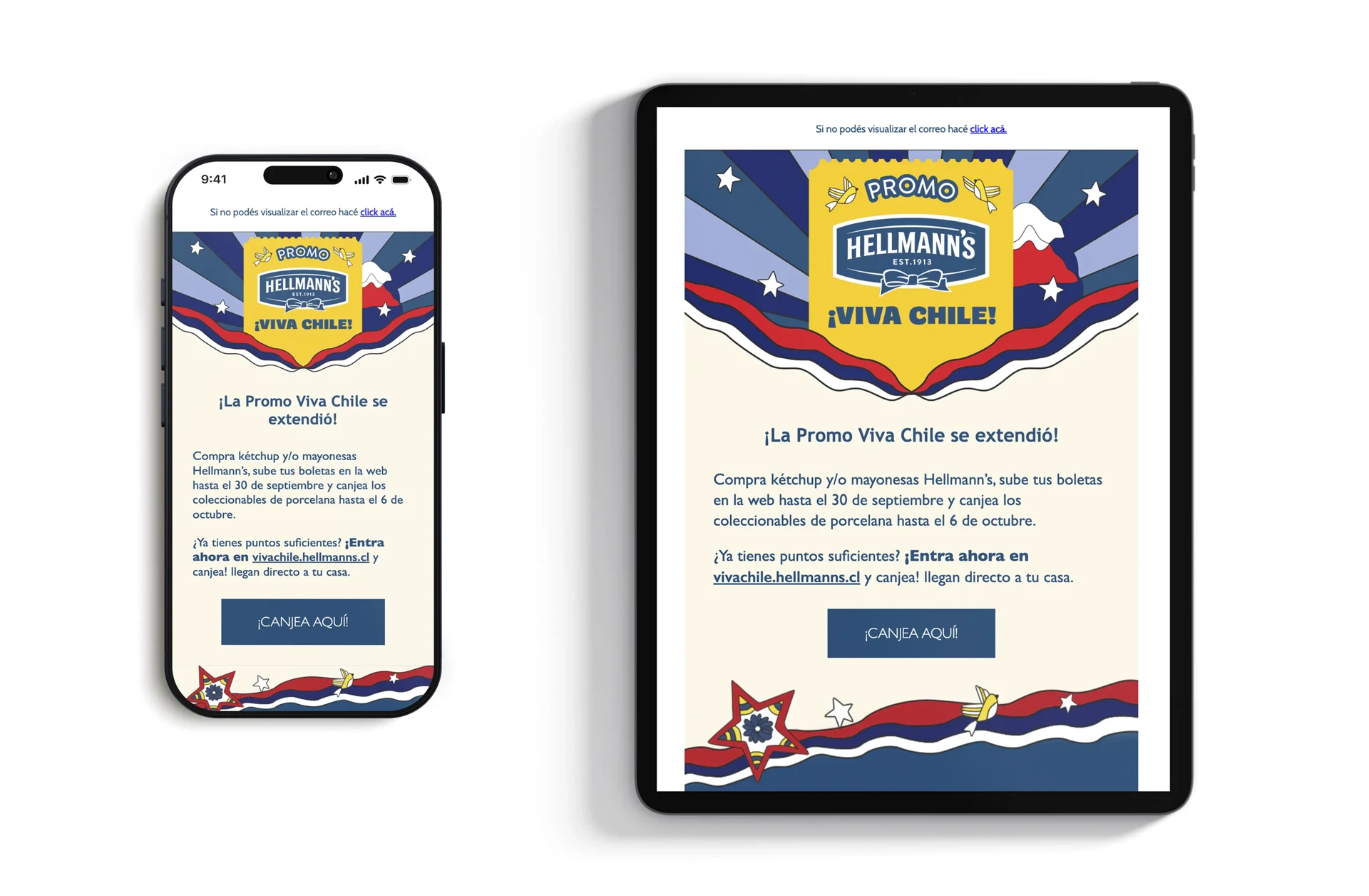 Email from Hellmann's Chile promoting their collectibles giveaway