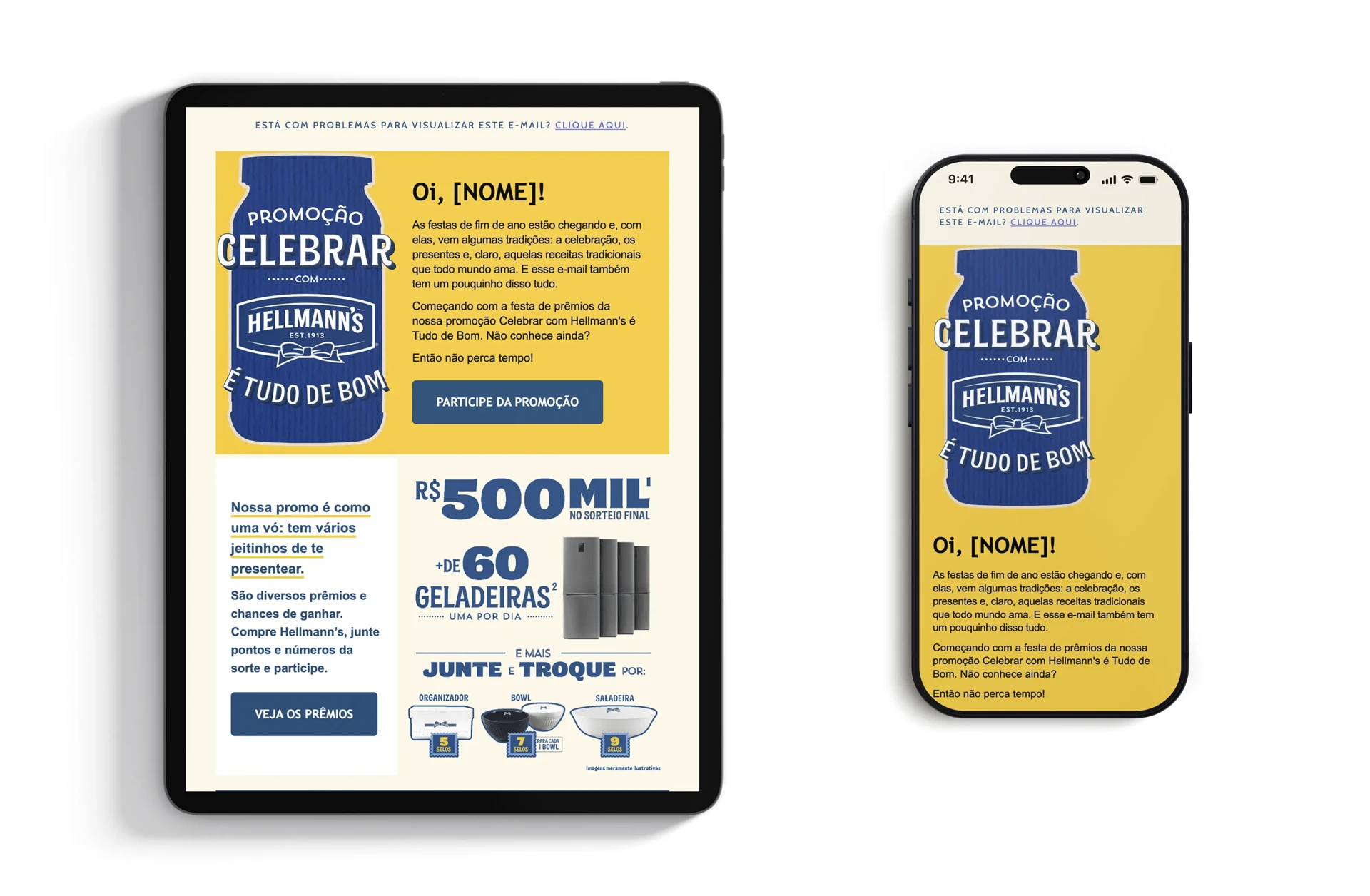 Email inviting users to participate in a Hellmann’s Brazil end-of-year promotion